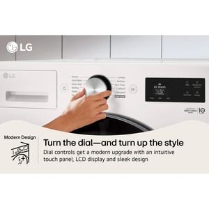 LG 27 in. 5.0 cu. ft. Smart Stackable Front Load Washer with TurboWash 360, AI DD Built-In Intelligence, Sanitize & Steam Cycle - Alpine White, , hires