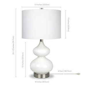 Hudson & Canal Katrin Table Lamp- White, , hires