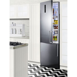 Summit 24 in. 11.7 cu. ft. Counter Depth Left-Hinged Bottom Freezer Refrigerator with Ice Maker - Stainless Steel, , hires