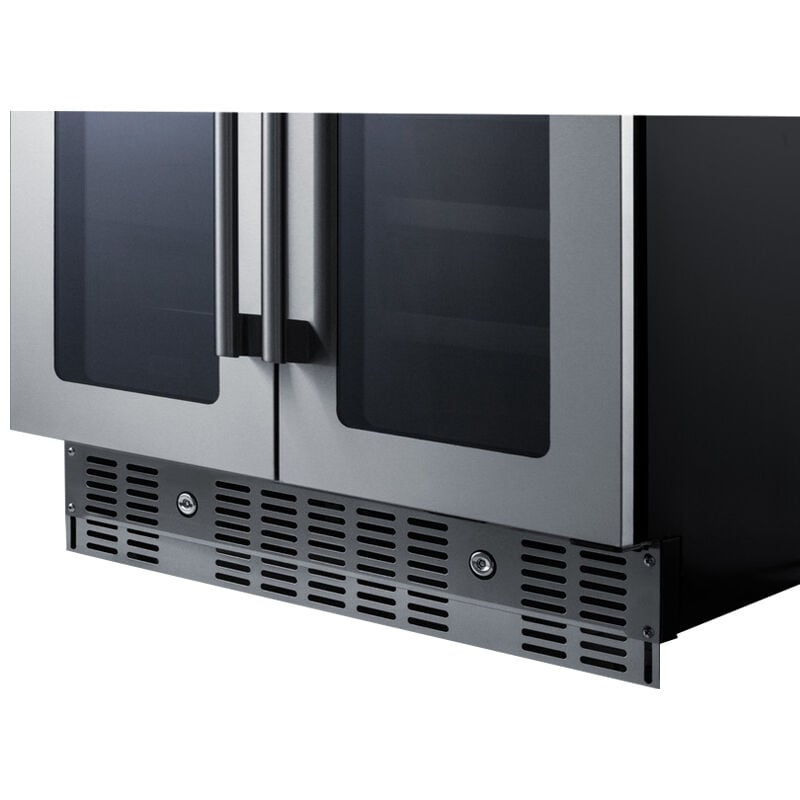 Summit 24 in. Undercounter Wine Cooler with Glass & Wood Racks, Dual Temperature Zones & 21 Bottle Capacity - Stainless Steel, , hires