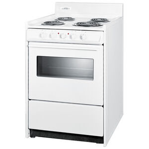 Summit 24 in. 2.9 cu. ft. Electric Range with Coil Burners - White, , hires