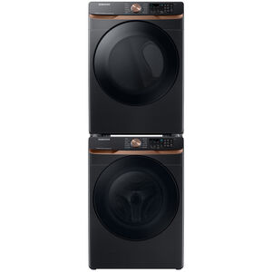 Samsung 27 in. 5.0 cu. ft. Smart Stackable Front Load Washer with Super Speed Wash, Sanitize & Steam Cycle - Brushed Black, Brushed Black, hires