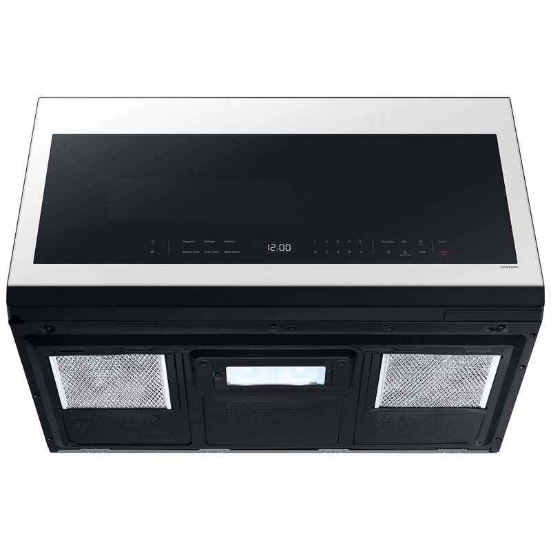 Samsung Bespoke 30 in. 2.1 cu. ft. Over-the-Range Smart Microwave with 10 Power Levels, 400 CFM & Sensor Cooking Controls - White Glass, White Glass, hires