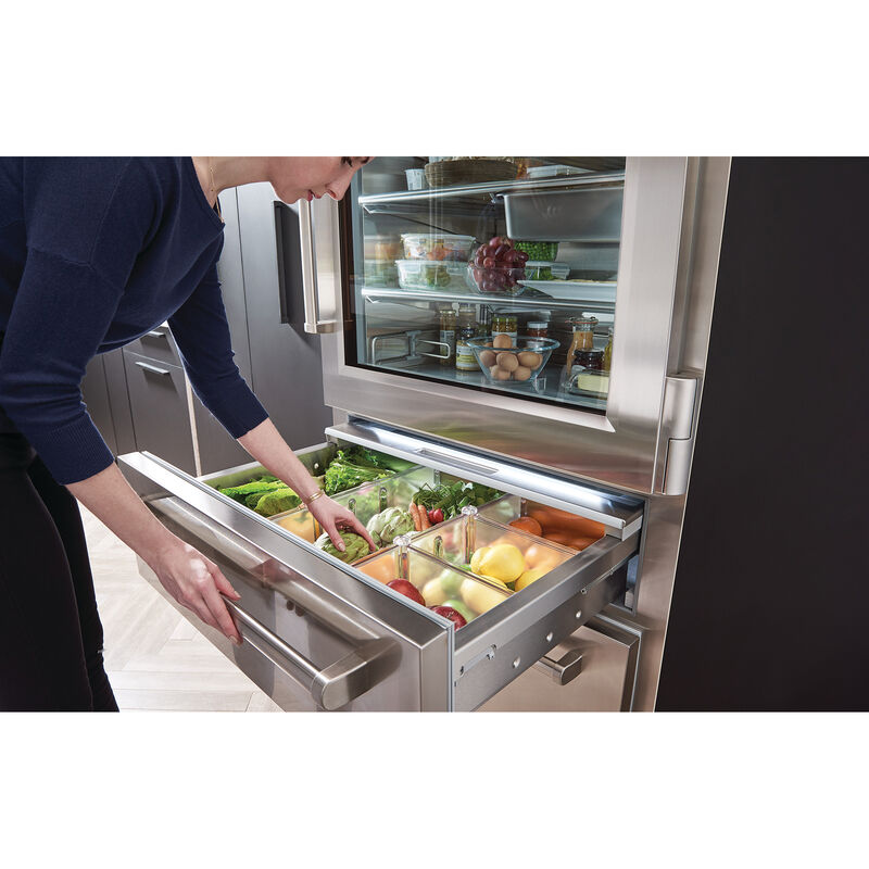 Sub-Zero 36 in. Built-In 22.7 cu. ft. Counter Depth Bottom Freezer Refrigerator - Stainless Steel, , hires