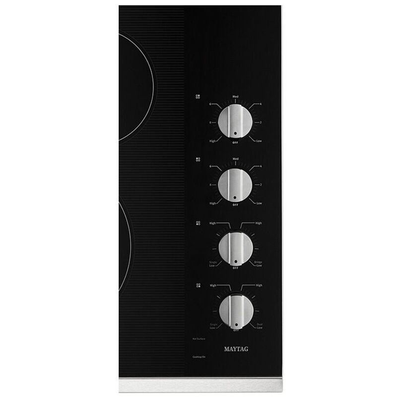 Maytag 30 in. 4-Burner Electric Cooktop with Power Burner, Reversible Grill & Griddle - Stainless Steel, , hires
