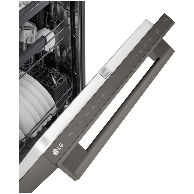 LG 24 in. Top Control Flush-Mount Smart Dishwasher with 46 dBA Sound Level, 3rd-Rack & Dynamic Heat Dry with AutoVent Dry - Black Stainless Steel, , hires