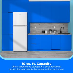 Midea 22 in. 10.1 cu. ft. Counter Depth Garage-Ready Top Freezer Refrigerator - White, , hires