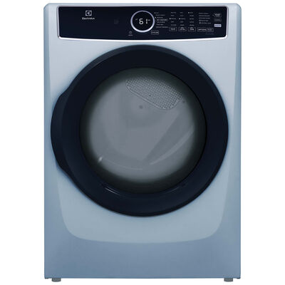 Electrolux 400 Series 27 in. 8.0 cu. ft. Stackable Electric Dryer with Luxury-Quiet Sound System, Sanitize Cycle, Steam Cycle & Sensor Dry - Glacier Blue | ELFE7437AG