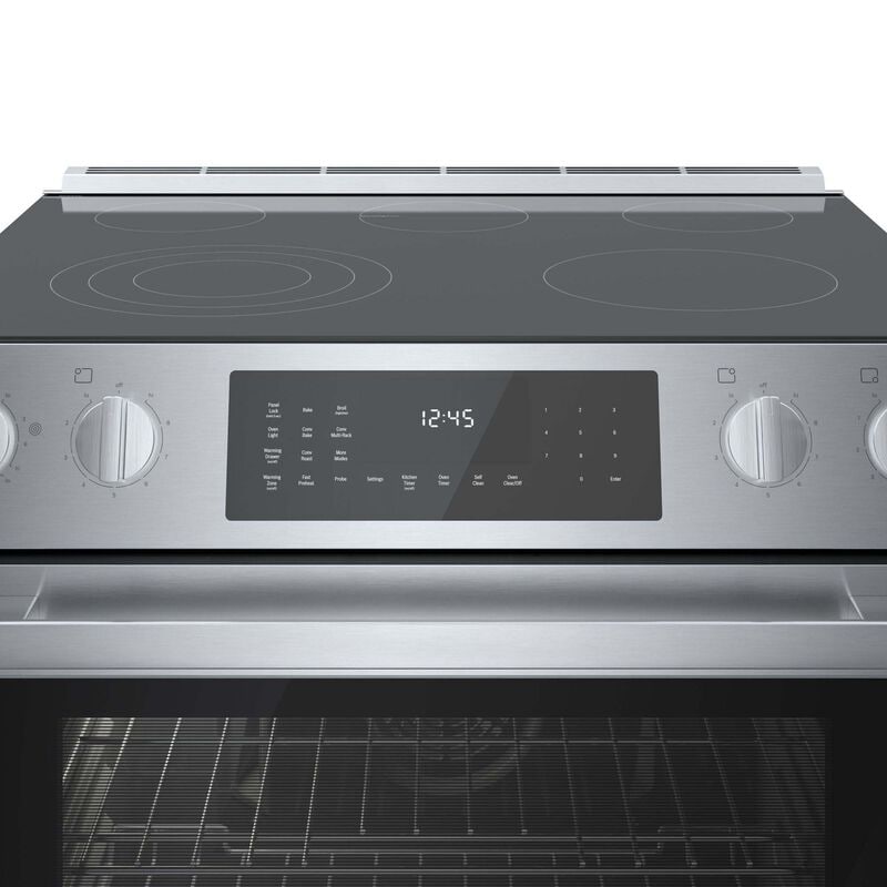 Bosch Benchmark 30 in. 4.6 cu. ft. True European Convection Slide-In Electric Range with Smoothtop Burners - Stainless Steel, , hires