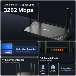 TP Link Archer BE3200 Dual-Band Wi-Fi 7 Router, , hires