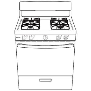 Hotpoint 30 in. 4.8 cu. ft. Gas Range with 4 Sealed Burners - White, , hires
