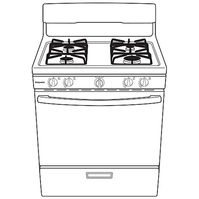 Hotpoint 30 in. 4.8 cu. ft. Gas Range with 4 Sealed Burners - White, , hires