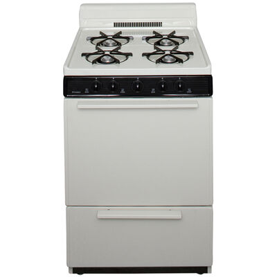 Premier 24 in. 2.9 cu. ft. Oven Freestanding Gas Range with 4 Open Burners - Bisque | BCK100TP