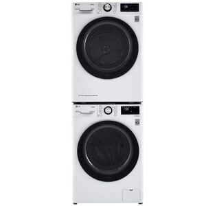 LG 24 in. 4.2 cu. ft. Smart Stackable Ventless Electric Dryer with Heat Pump, Sensor Dry & Sanitize Cycle - White, White, hires