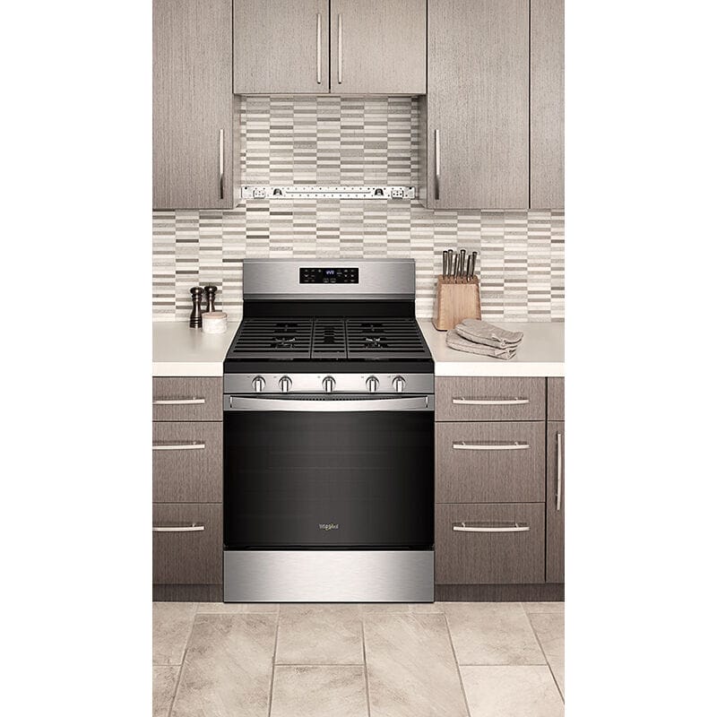 Whirlpool 30 in. 5 cu. ft. Air Fry Standard Convection Gas Range with 5 Sealed Burners - Stainless Steel, , hires