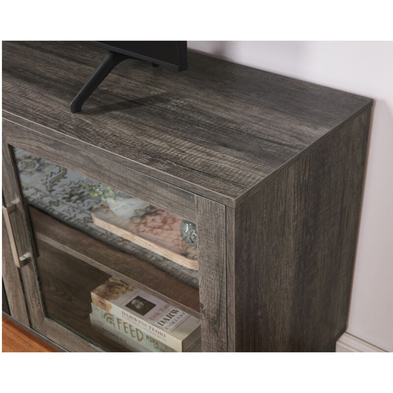 Lilola Summit 70"W Gray Walnut Finish TV Stand Console with Fireplace and Heater, , hires