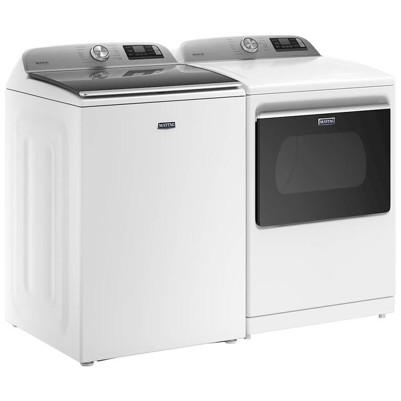 Maytag 27 in. 5.3 cu. ft. Smart Top Load Washer with Extra Power Button Sanitize with Oxi White P.C. Richard Son