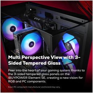 iBUYPOWER Element SE Gaming Desktop with AMD Ryzen 5 5500, 3.6 GHz, 6-Core CPU, NVIDIA GeForce RTX 3050, 6GB VRAM GPU, 16 GB RAM, 1 TB SSD & Windows 11 Home - Black, , hires