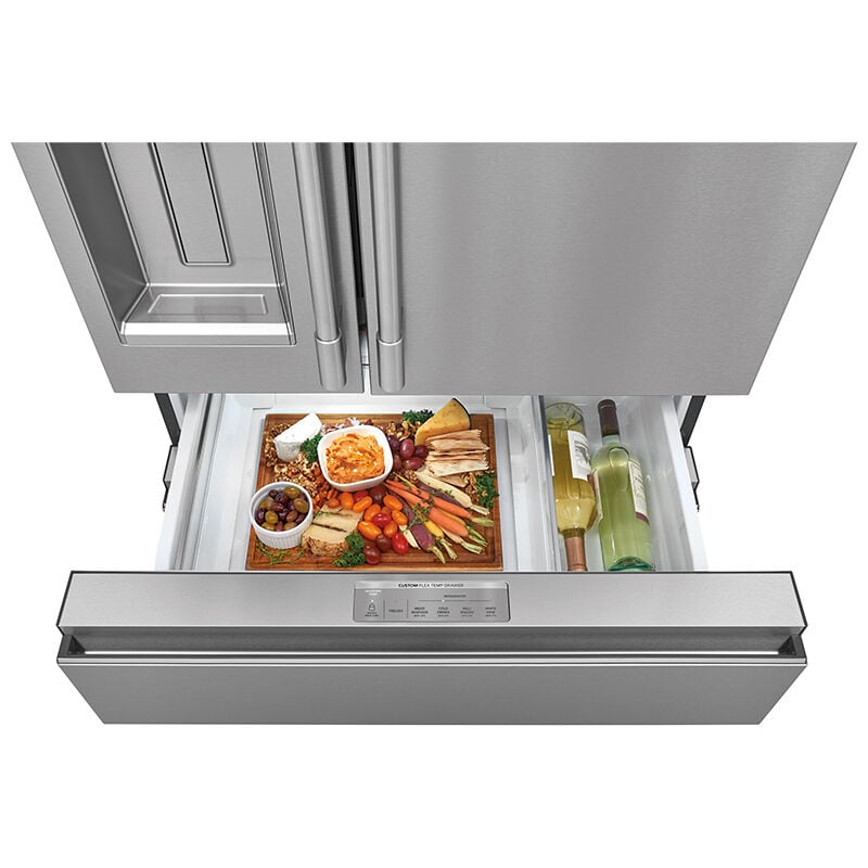 Frigidaire Professional 36 in. 21.4 cu. ft. Counter Depth 4-Door French Door Refrigerator with Ice & Water Dispenser - Stainless Steel, , hires