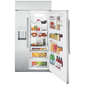 Cafe 42 in. 24.5 cu. ft. Built-In Smart Counter Depth Side-by-Side Refrigerator with External Ice & Water Dispenser - Stainless Steel, , hires