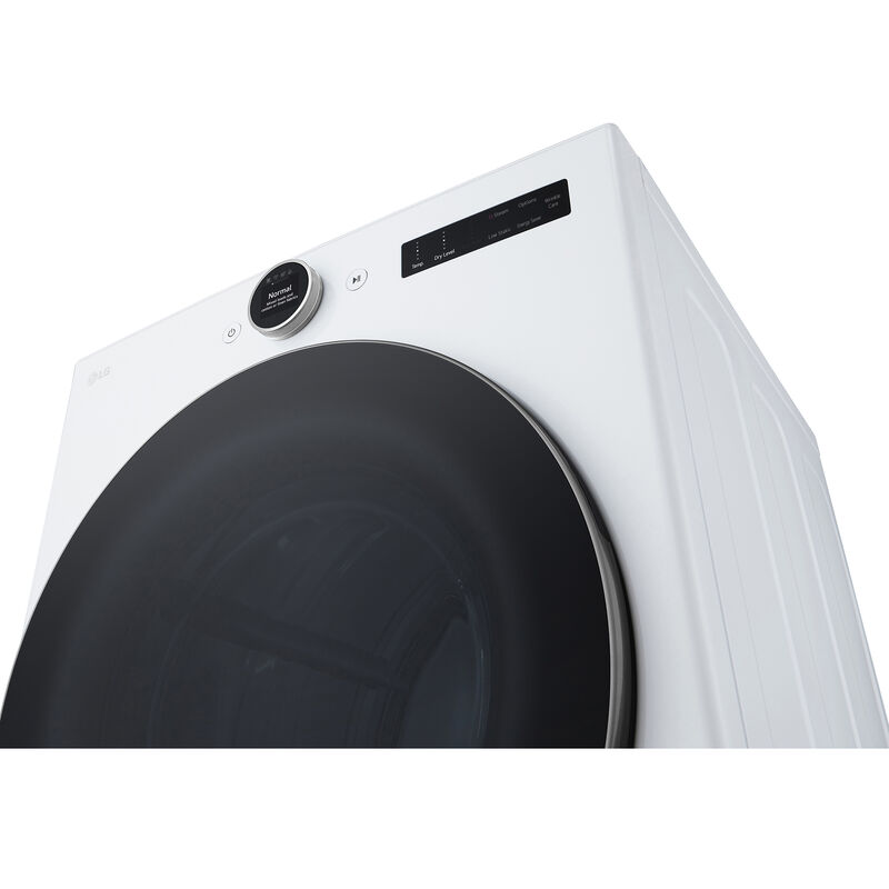 LG 27 in. 7.4 cu. ft. Smart Stackable Electric Dryer with AI Sensor Dry, Turbo Steam, Sanitize & Steam Cycle - White, White, hires