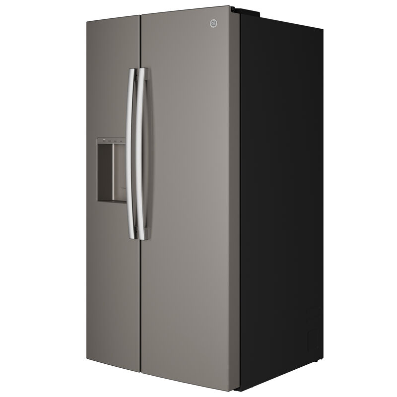 GE 36 in. 27.9 cu. ft. Side-by-Side Refrigerator with Ice & Water Dispenser - Slate, Slate, hires