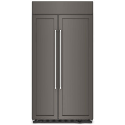 KitchenAid 42 in. 25.5 cu. ft. Built-In Counter Depth Side by Side Refrigerator with Ice Maker - Custom Panel Ready | KBSN702MPA