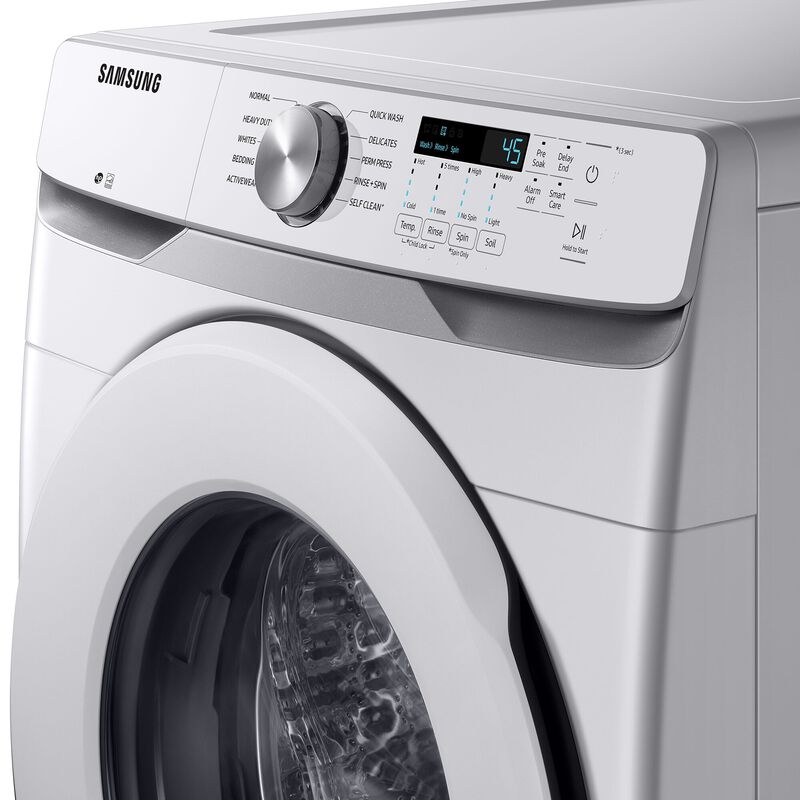 Samsung 27 in. 4.5 cu. ft. Smart Stackable Front Load Washer with 10 Wash Programs, 6 Wash Options & Self Clean - White, White, hires