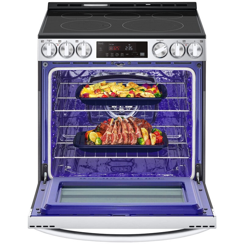 LG 30 in. 6.3 cu. ft. Smart Air Fry True European Convection Slide-In Electric Range with Radiant Burners - PrintProof Stainless Steel, , hires