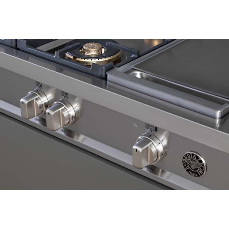 Bertazzoni Professional Series 48 in. 6-Burner Natural Gas Rangetop with Griddle, Simmer Burner & Power Burner - Stainless Steel, , hires