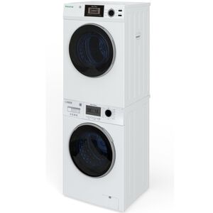 Equator Compact 24 in. 1.57 cu. ft. Electric Front Load Laundry Center with Sensor Dry, Pet & Sanitize Cycle - White, , hires