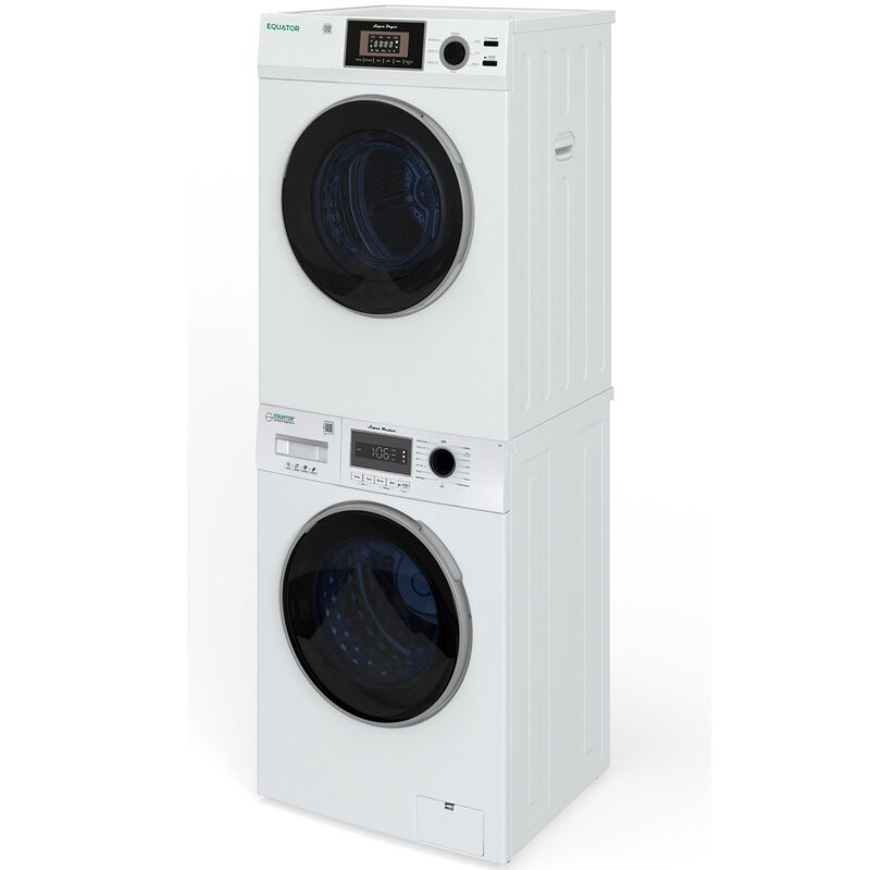 Equator Compact 24 in. 1.57 cu. ft. Electric Front Load Laundry Center with Sensor Dry, Pet & Sanitize Cycle - White, , hires