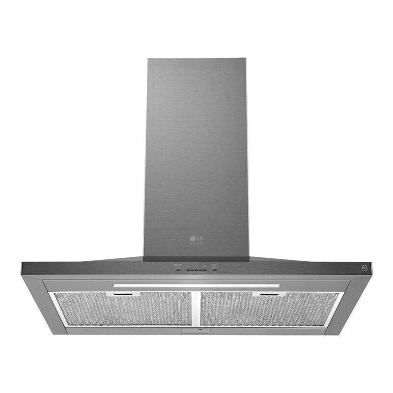 LG Studio 36 in. Smart Ducted Chimney Style Range Hood with 600 CFM, 5 Fan Speeds & 1 LED Light - Stainless Steel, , hires