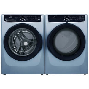 Electrolux 400 Series 27 in. 8.0 cu. ft. Stackable Electric Dryer with Luxury-Quiet Sound System, Sanitize Cycle, Steam Cycle & Sensor Dry - Glacier Blue, Glacier Blue, hires