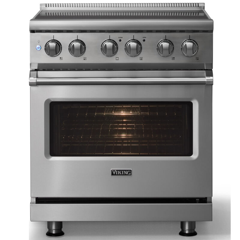 Viking 5 Series 30 in. 4.7 cu. ft. True European Convection Electric Range with 4 Induction Burners - Stainless Steel, , hires