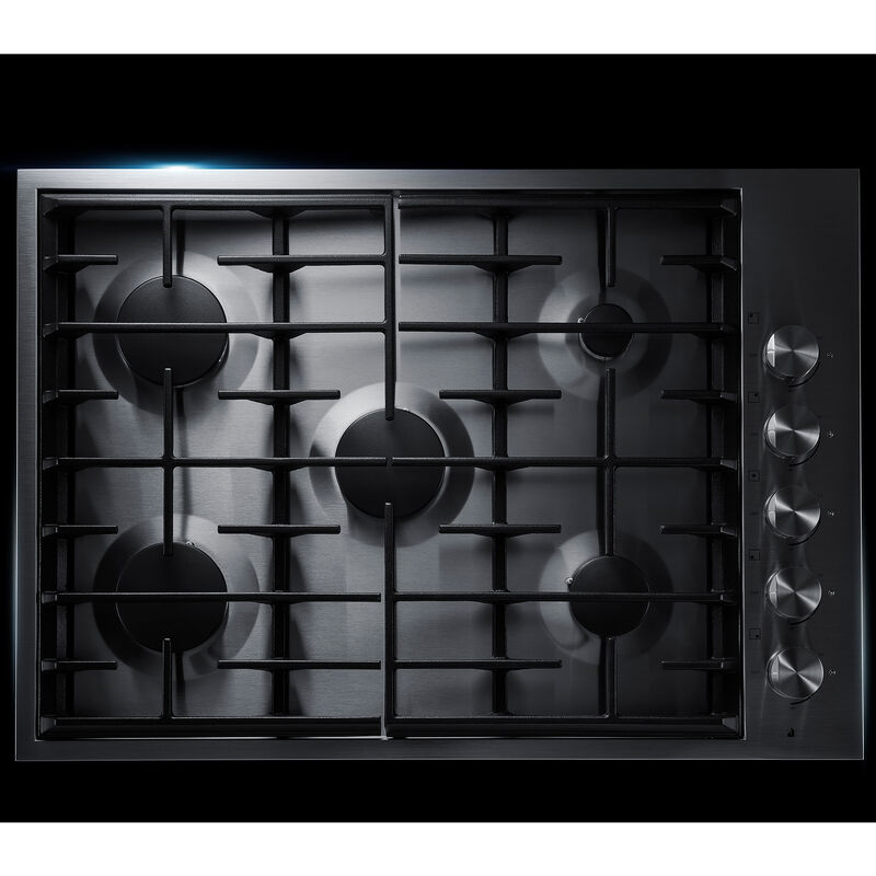 JennAir Euro-Style 30 in. 5-Burner Natural Gas Cooktop with Simmer Burner & Power Burner - Stainless Steel, , hires