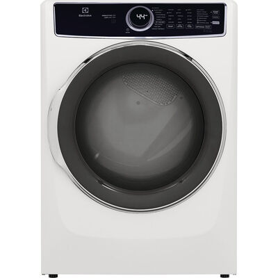 Electrolux 500 Series 27 in. 8.0 cu. ft. Stackable Electric Dryer with Predictive Dry, Instant Refresh, Perfect Steam & Sanitize Cycle - White | ELFE7537AW