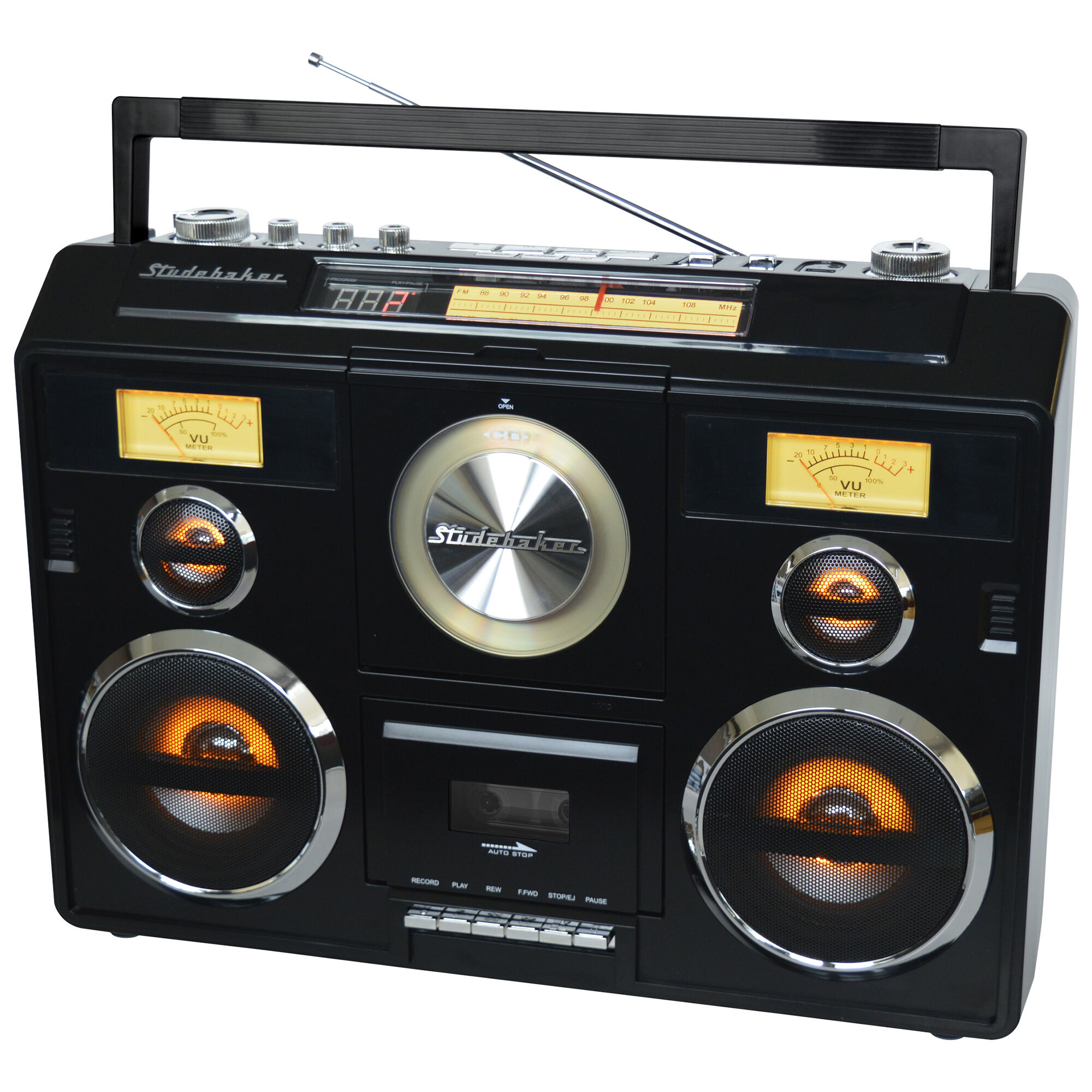Studebaker Sound Station Bluetooth/AM/FM/Cassette/CD Boombox