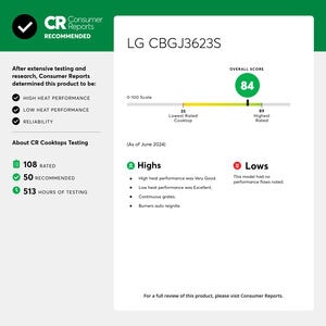 LG 36 in. 5-Burner Natural Gas Cooktop with Simmer Burner & Power Burner - Stainless Steel, Stainless Steel, hires
