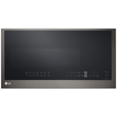 LG 30 in. 2.0 cu. ft. Over-the-Range Microwave with 10 Power Levels, 400 CFM & Sensor Cooking Controls - Print Proof Black Stainless Steel | MVEL2033D