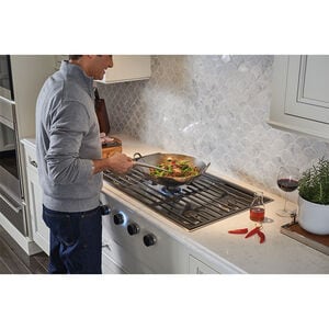 Wolf Contemporary 36 in. 5-Burner LP Gas Cooktop with Simmer Burner & Power Burner - Stainless Steel, , hires