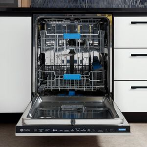 GE Profile 24 in. Top Control Flush-Mount Smart Dishwasher with 44 dBa Sound Level, 3rd-Rack & Dry Boost - Custom Panel Ready, , hires