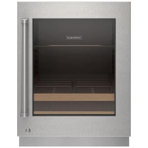 Sub-Zero Designer Series Undercounter ADA Height 24 in. Right Hinge Stainless Steel Glass Door Panel with Pro Handle and Lock, , hires