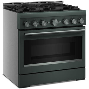 KitchenAid 36 in. 5.1 cu. ft. Air-Fry True European Convection Gas Range with 6 Sealed Burners - Juniper, , hires