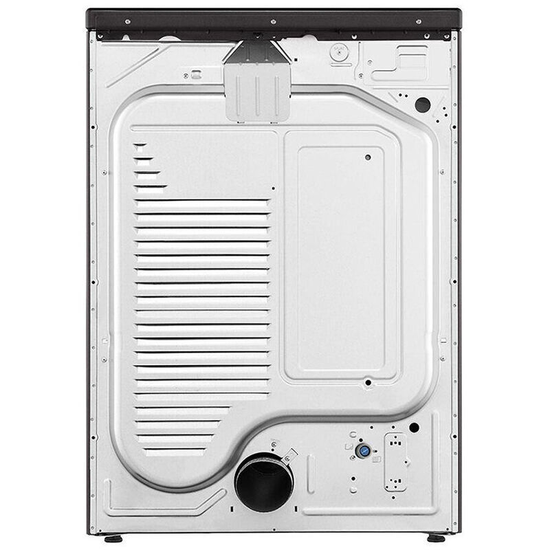 LG 27 in. 7.4 cu. ft. Smart Stackable Round-Door Gas Dryer with Tempered Glass, Built-In Intelligence, Sensor Dry, Turbo Steam, Sanitize & Steam Cycle - Black Steel, Black Steel, hires