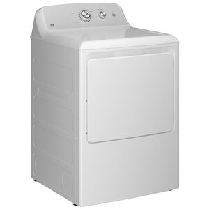 GE 27 in. 6.2 cu. ft. Electric Dryer with Up To 120 ft. Venting & Shallow Depth - White, , hires