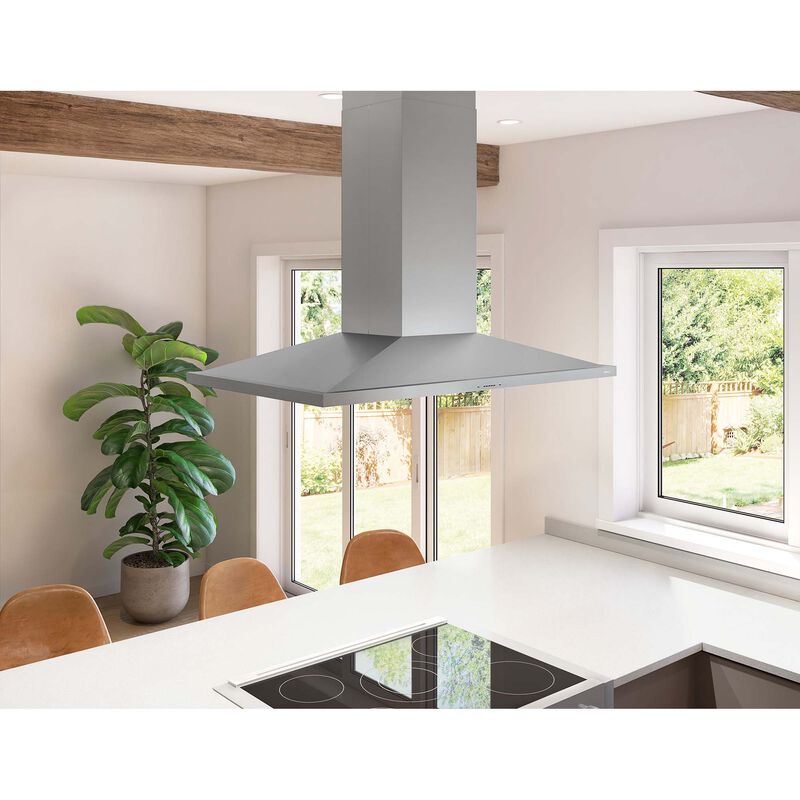 Zephyr Anzio Series 36 in. Convertible Chimney Style Range Hood with 600 CFM, 5 Fan Speeds & 4 LED Lights - Stainless Steel, , hires