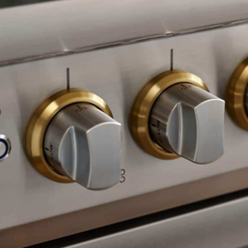 Viking 5 Series 36 in. 5.6 cu. ft. True European Convection Dual Fuel Range with 6 Sealed Burners - Stainless Steel with Brass, , hires