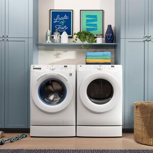 GE 28 in. 4.6 cu. ft. Smart Stackable Front Load Washer with UltraFresh Vent System with OdorBlock & Sanitize with oxi - White, , hires