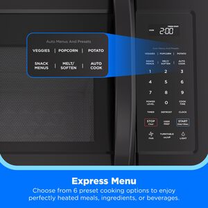 Midea 30 in. 1.7 cu. ft. 1000W Over-the-Range Microwave with 300 CFM - Black, , hires